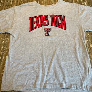Champion Texas Tech Red Raiders Stitched Front Oversized Tee Gray Unisex Size XL